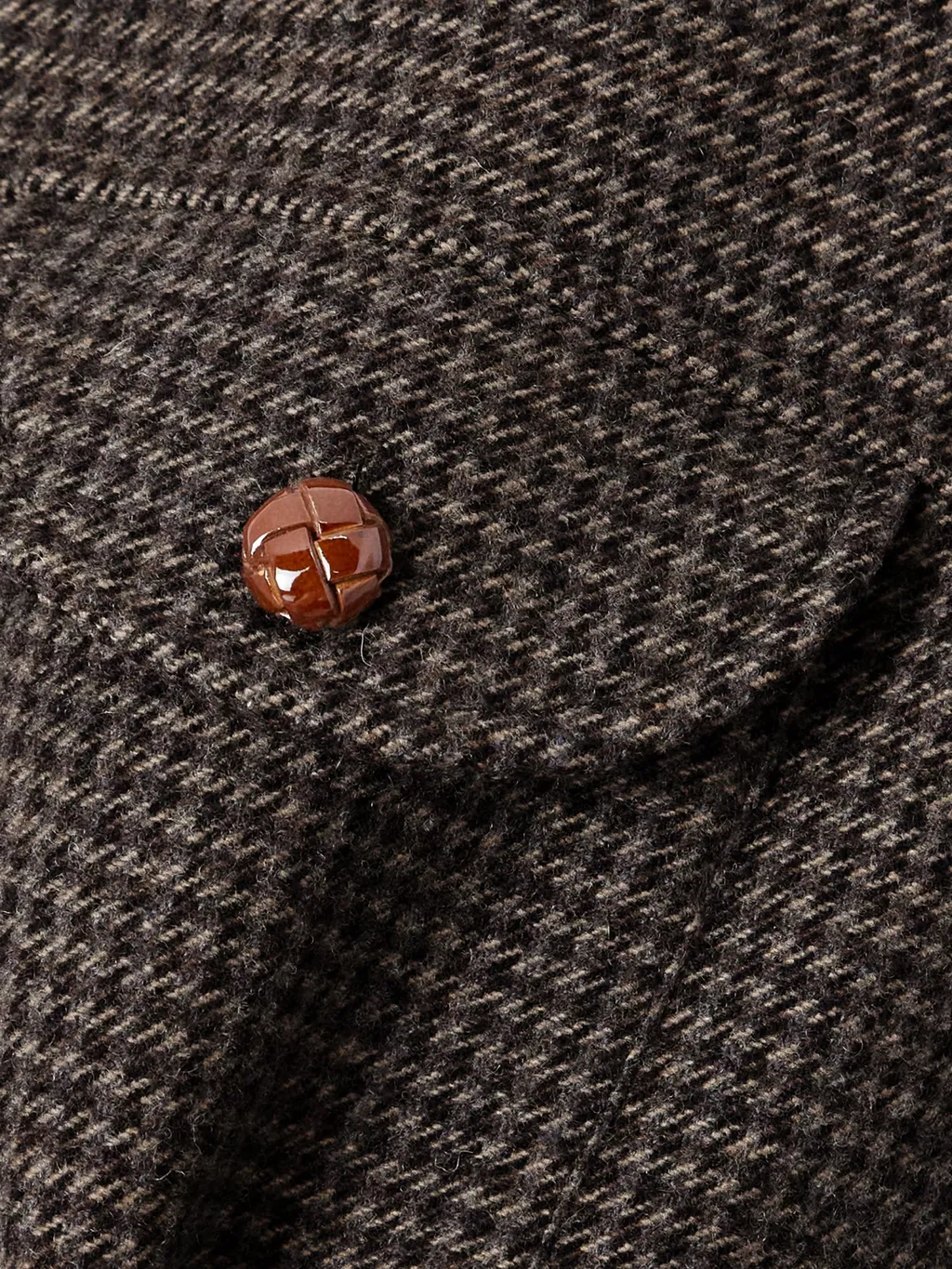 Badis Berber Cotton Corduroy-Trimmed Houndstooth Wool-Blend Jacket