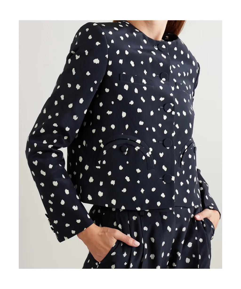 Shamo Polka-Dot Silk Jacket