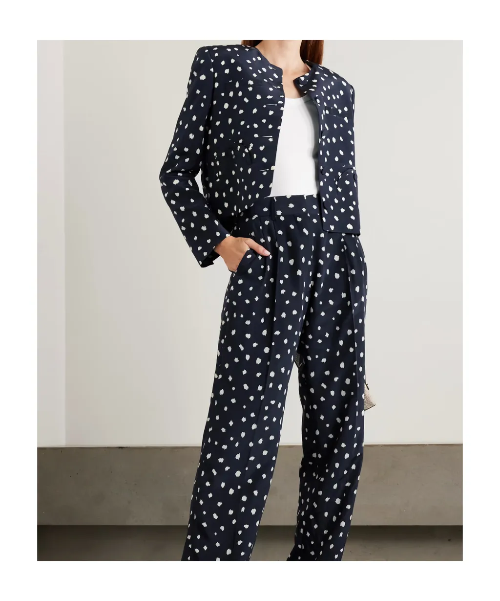Shamo Polka-Dot Silk Jacket