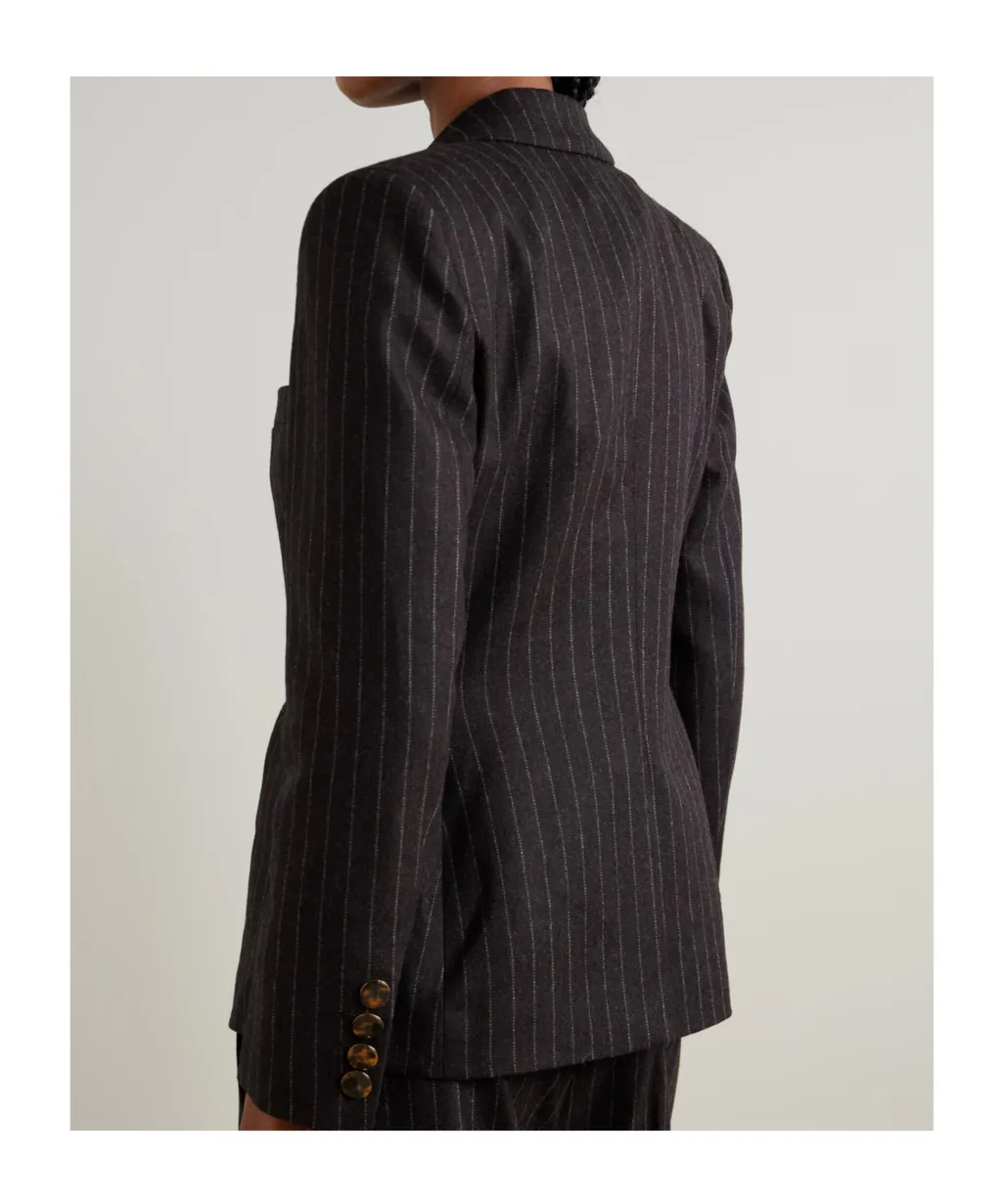 Akira Pinstriped Wool And Cashmere-Blend Blazer