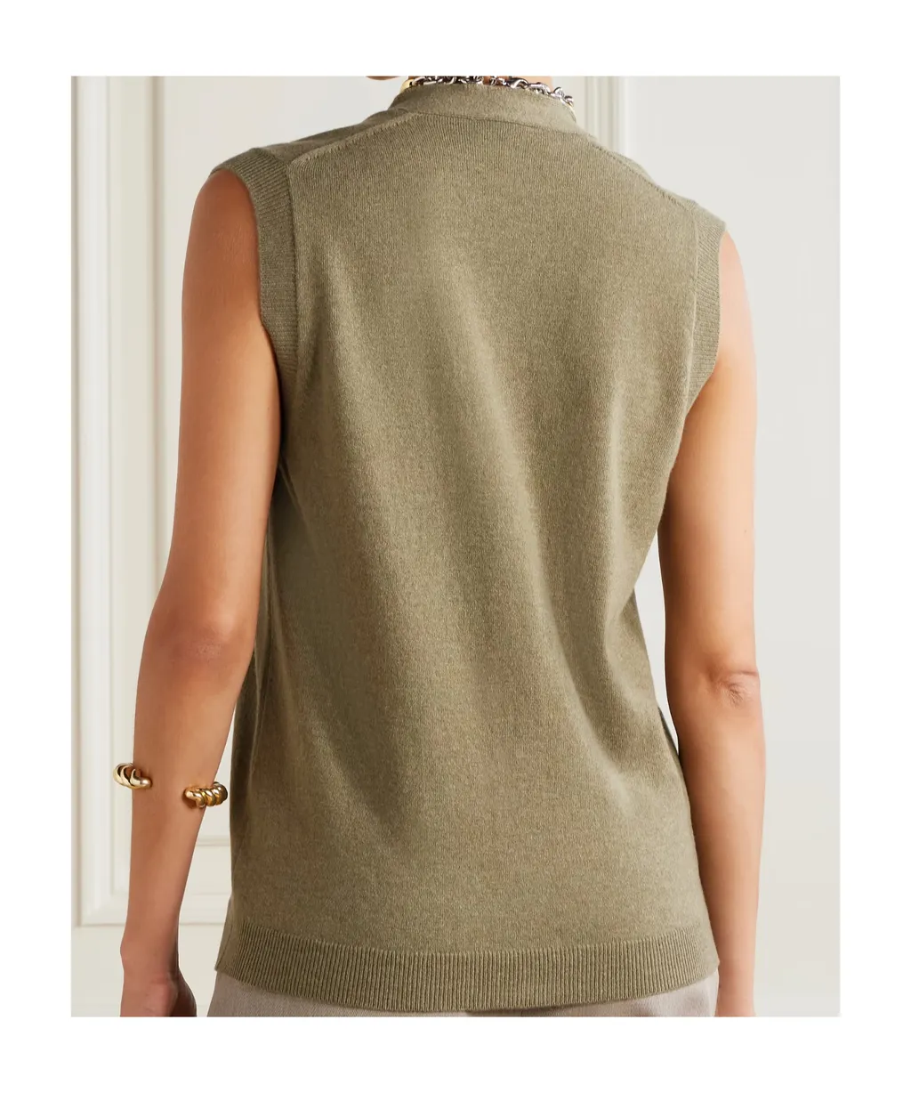 V-Neck Sleeveless Cardigan