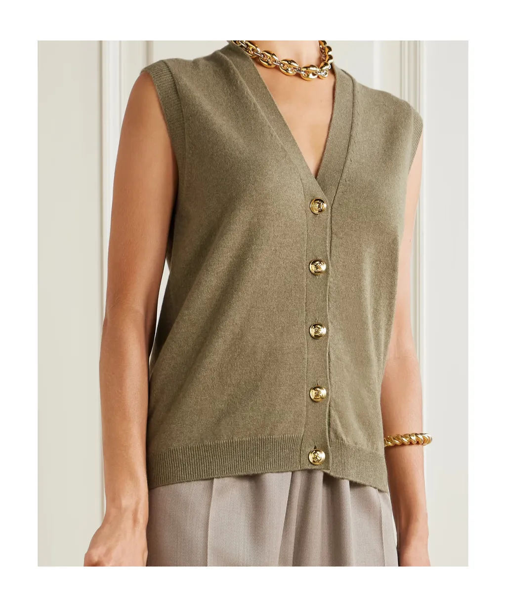 V-Neck Sleeveless Cardigan