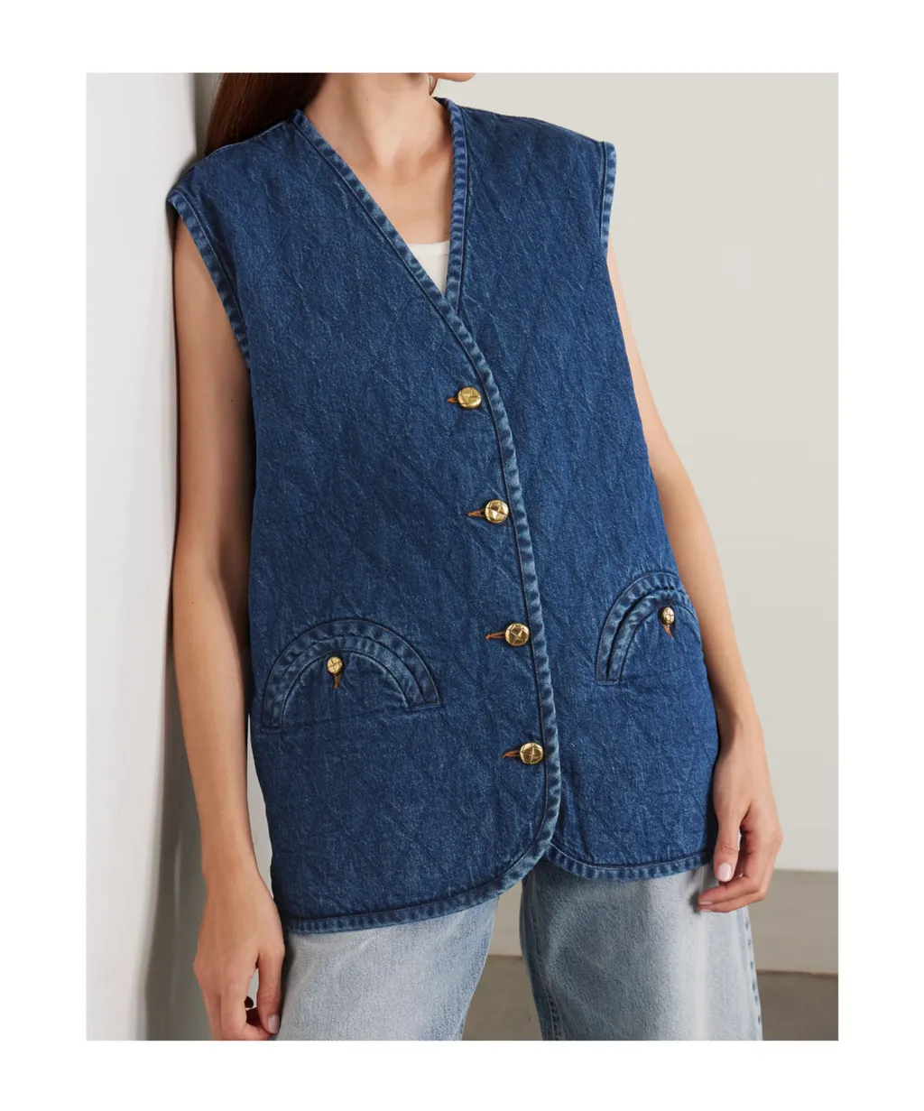 Suffolk Padded Quilted Denim Vest