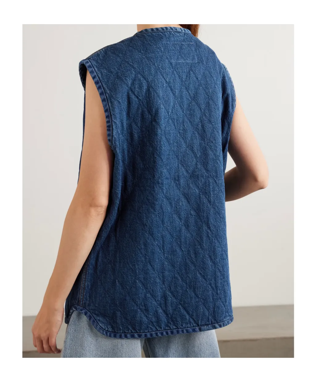 Suffolk Padded Quilted Denim Vest