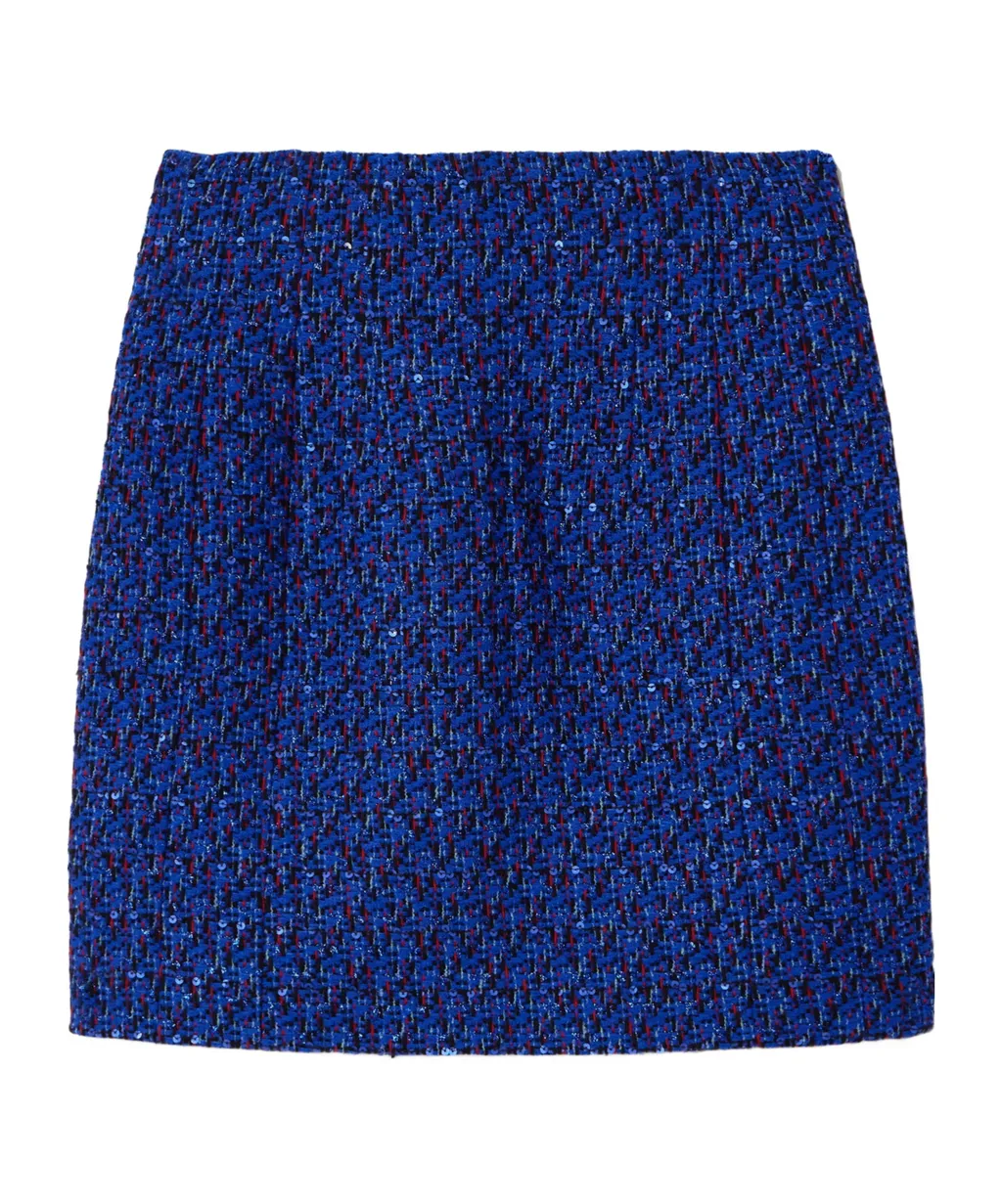 Sequined Tweed Mini Skirt