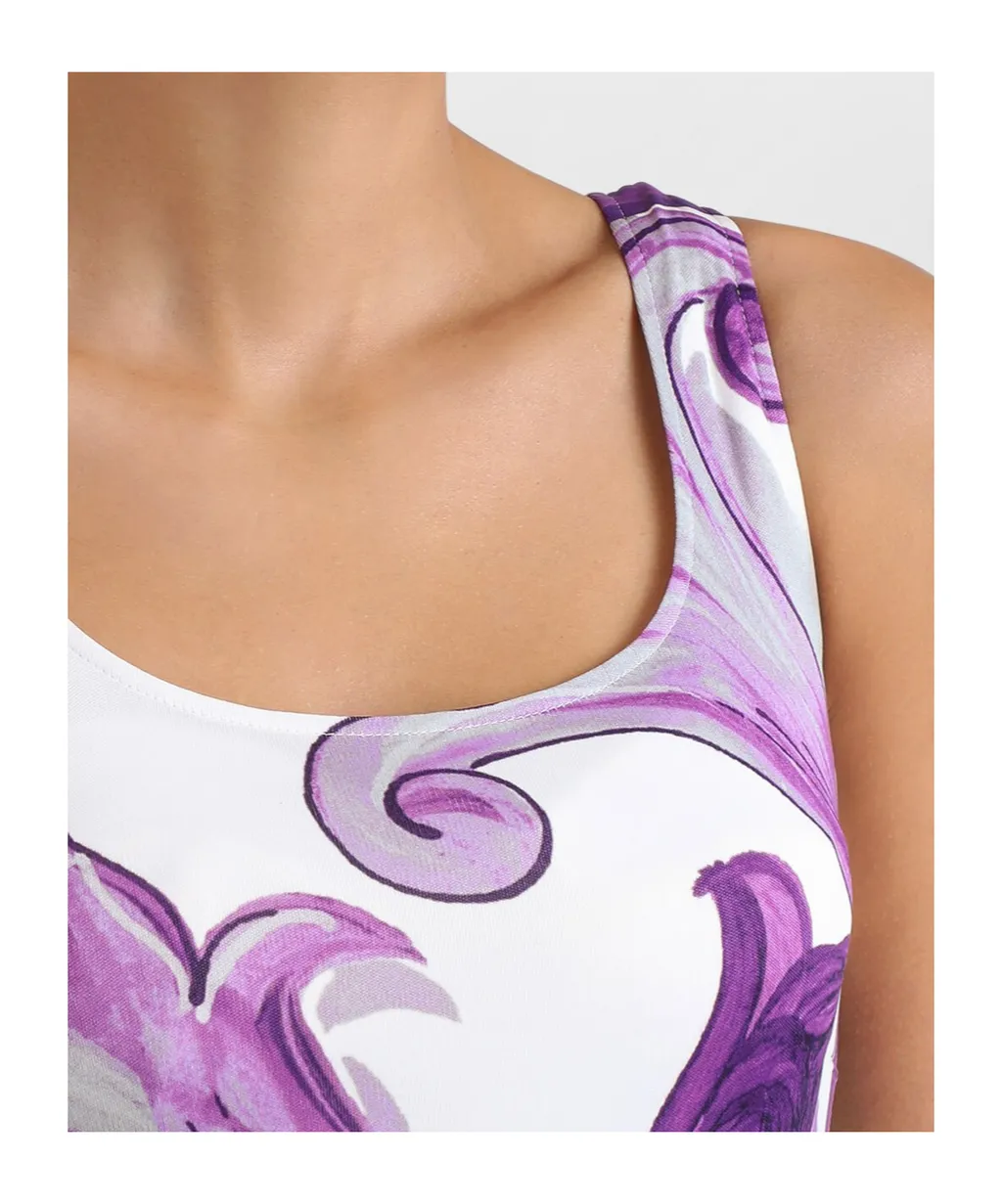 Maiolica-Print Midi Dress