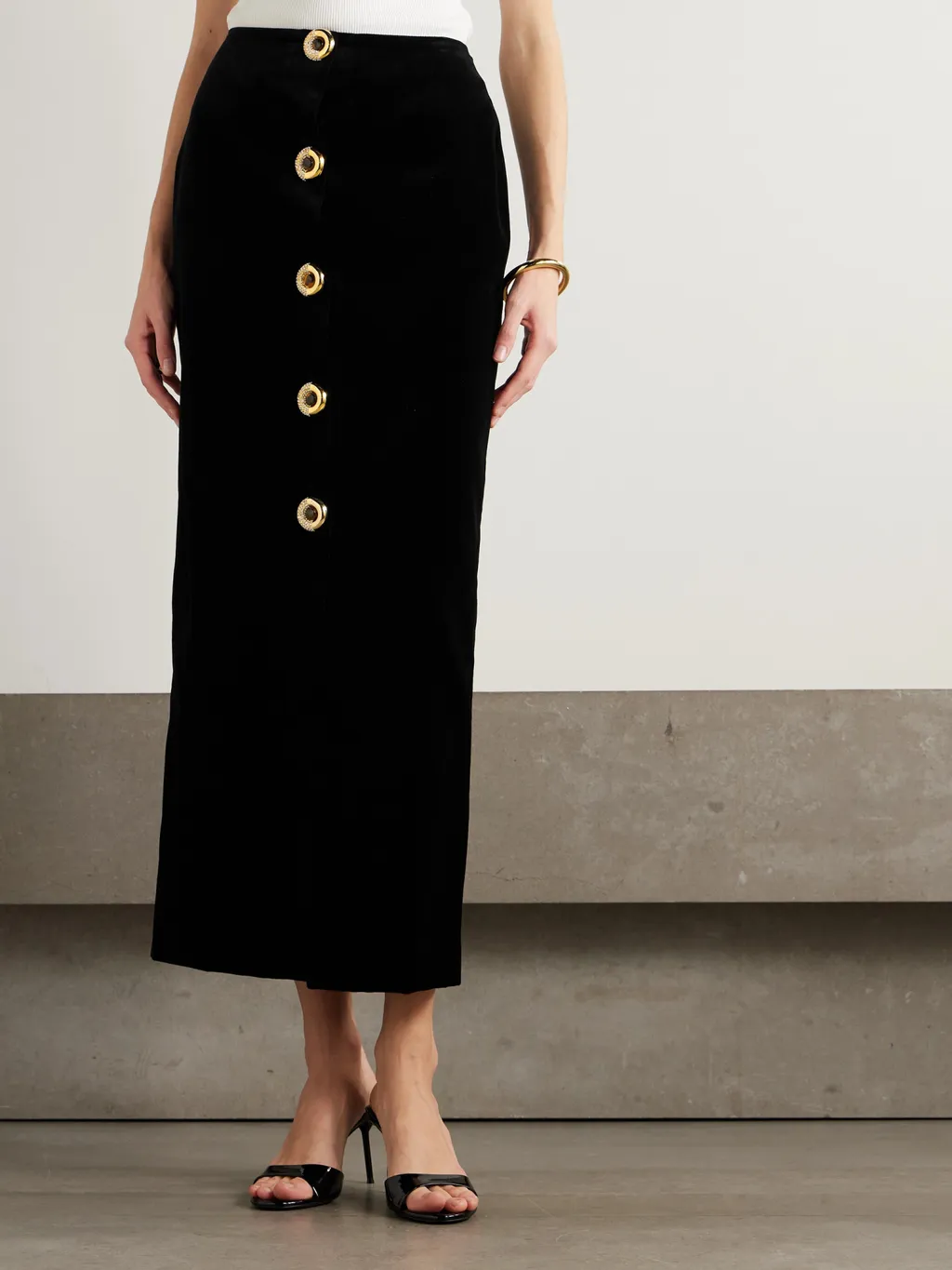 Jealousy Sussex Cotton-Velvet Maxi Skirt