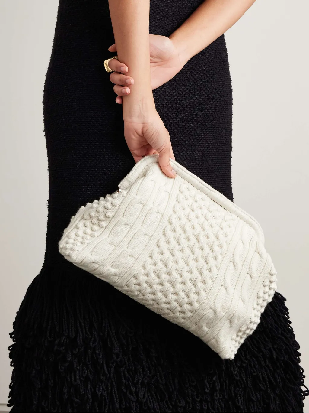 Agon Cable-Knit Cashmere Clutch