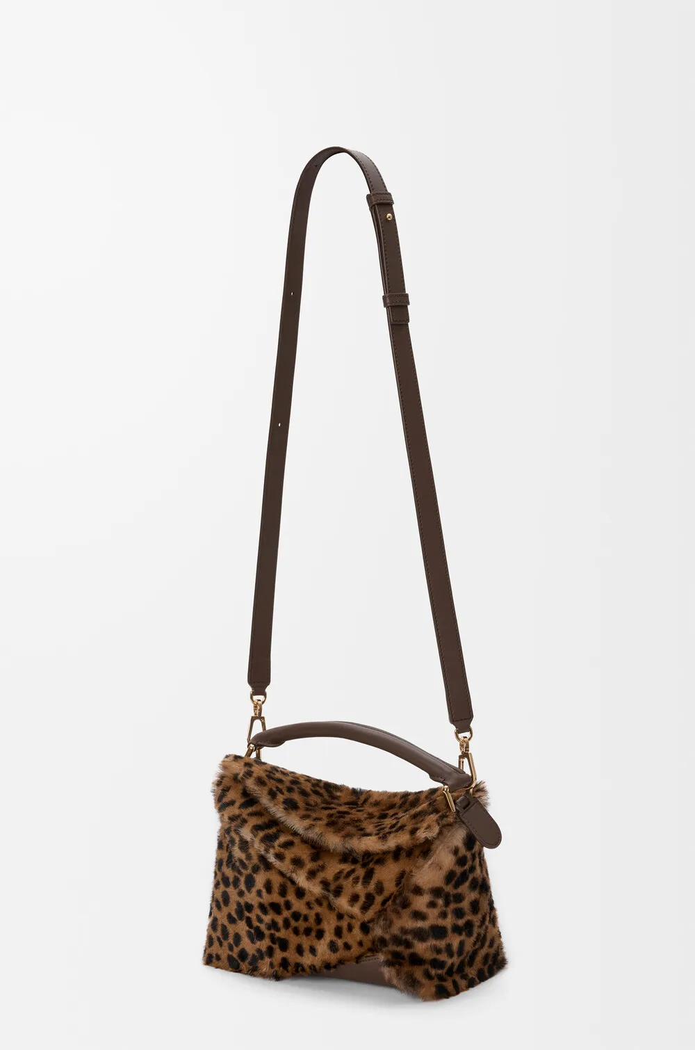 Loewe Leopard Printed Small Puzzle Edge Tote Bag
