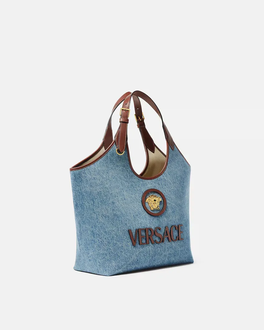 Versace La Medusa Denim Tote Bag