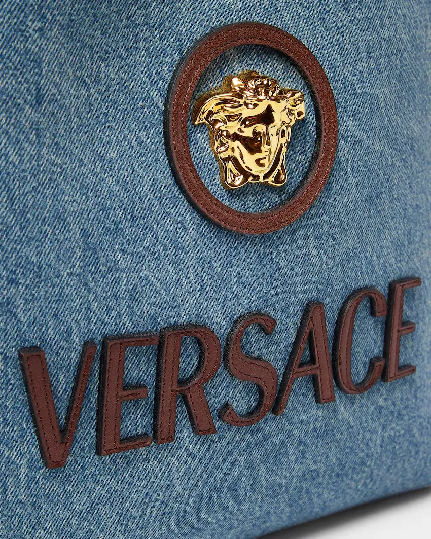 Versace La Medusa Denim Tote Bag