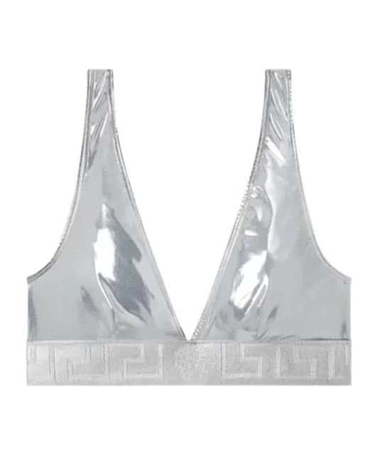 Versace Metallic Triangle Bikini Top
