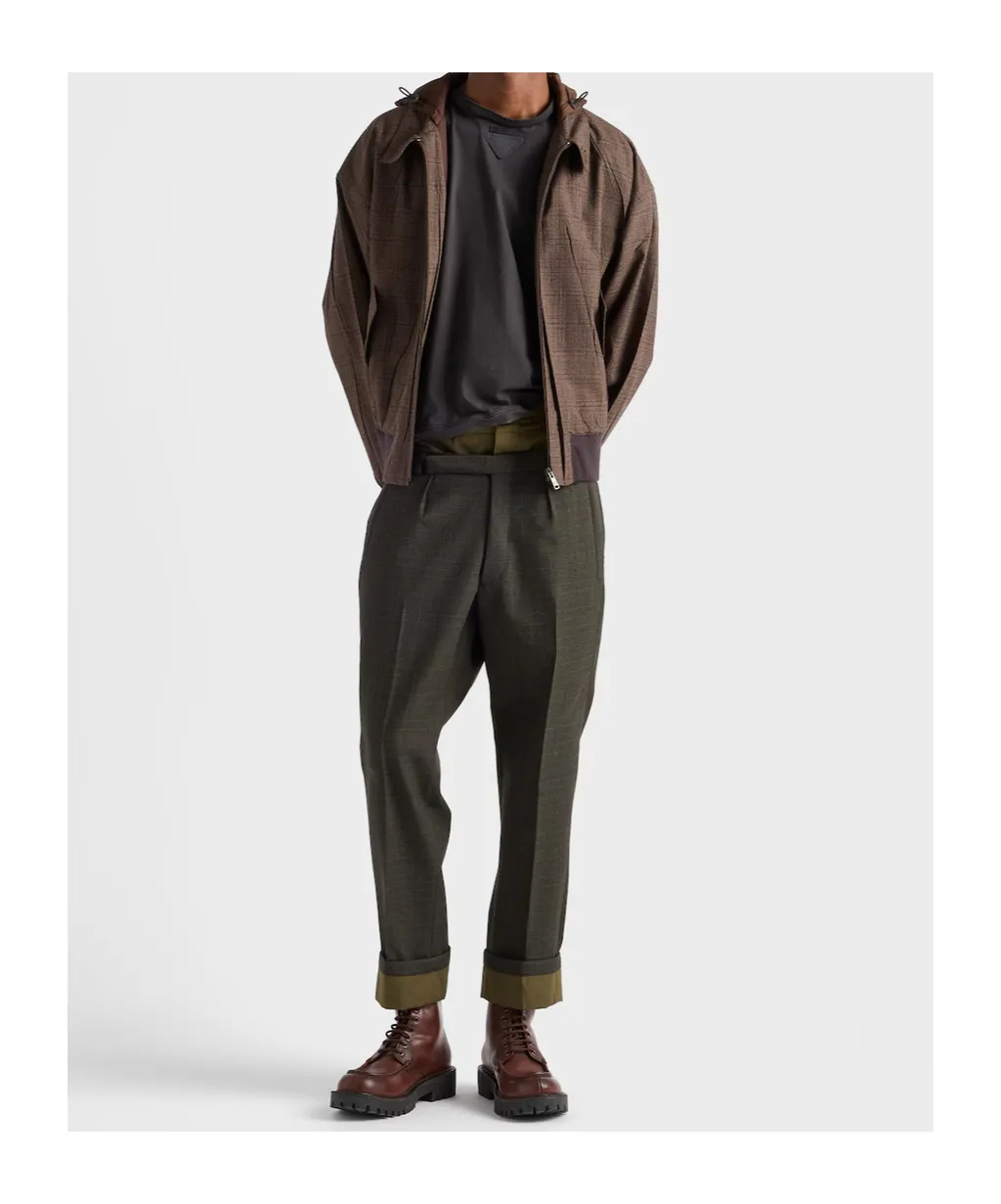 Prada Checked Hooded Jacket