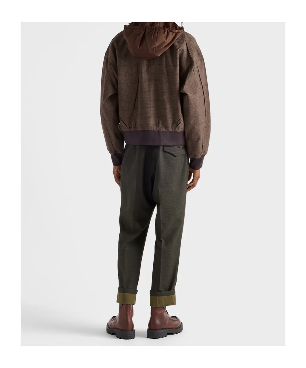 Prada Checked Hooded Jacket