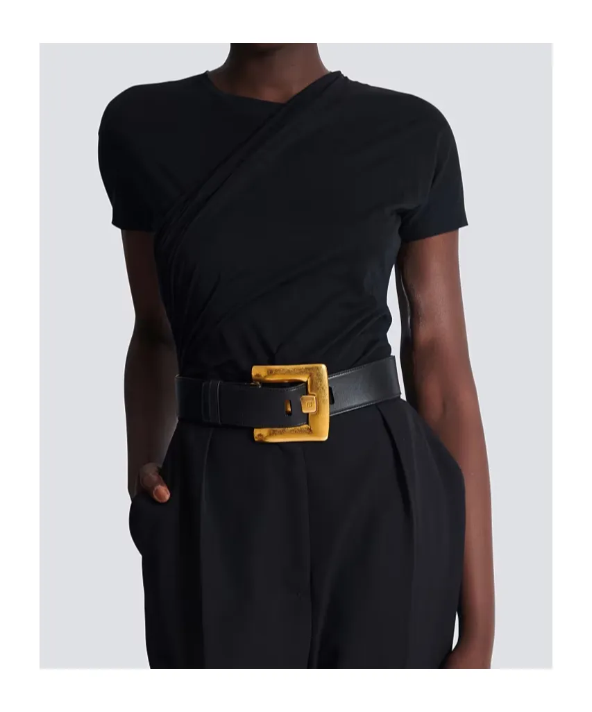 Balmain Pb-Engraved Buckle Belt