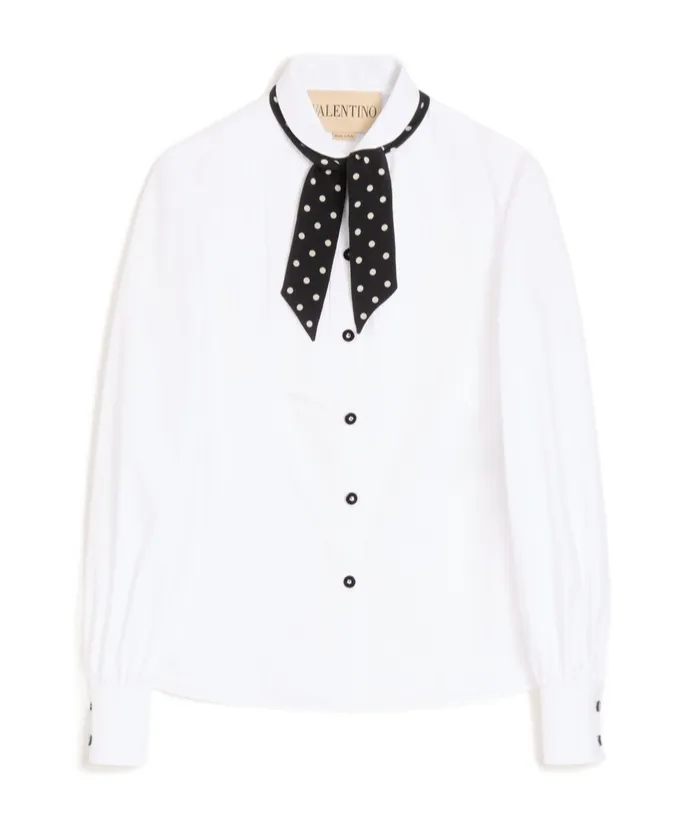 Valentino Plusdepois-Tie Button-Up Top