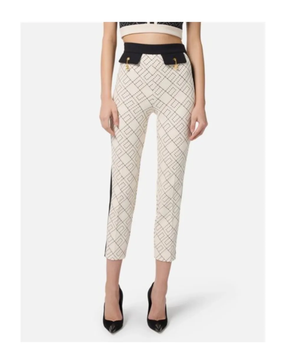 Logo-Print Two-Colour Trousers