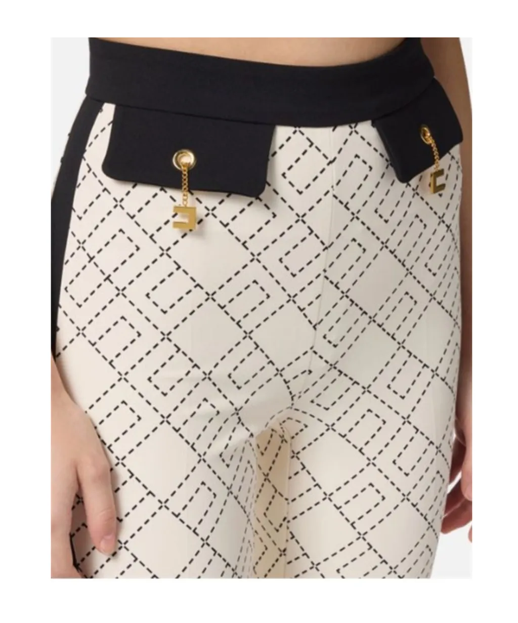 Logo-Print Two-Colour Trousers