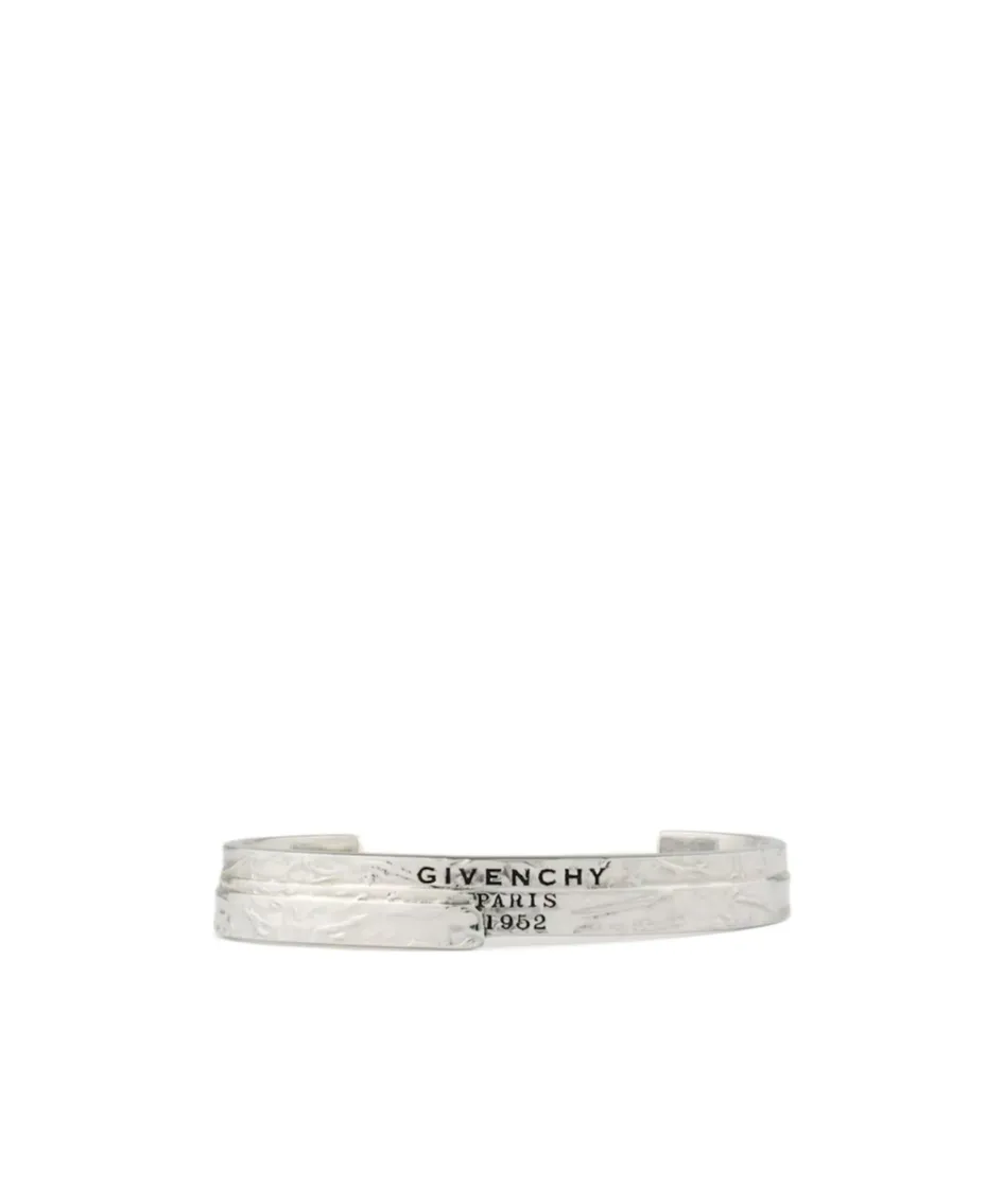 Givenchy Logo Engraved Tape Cuff Bracelet