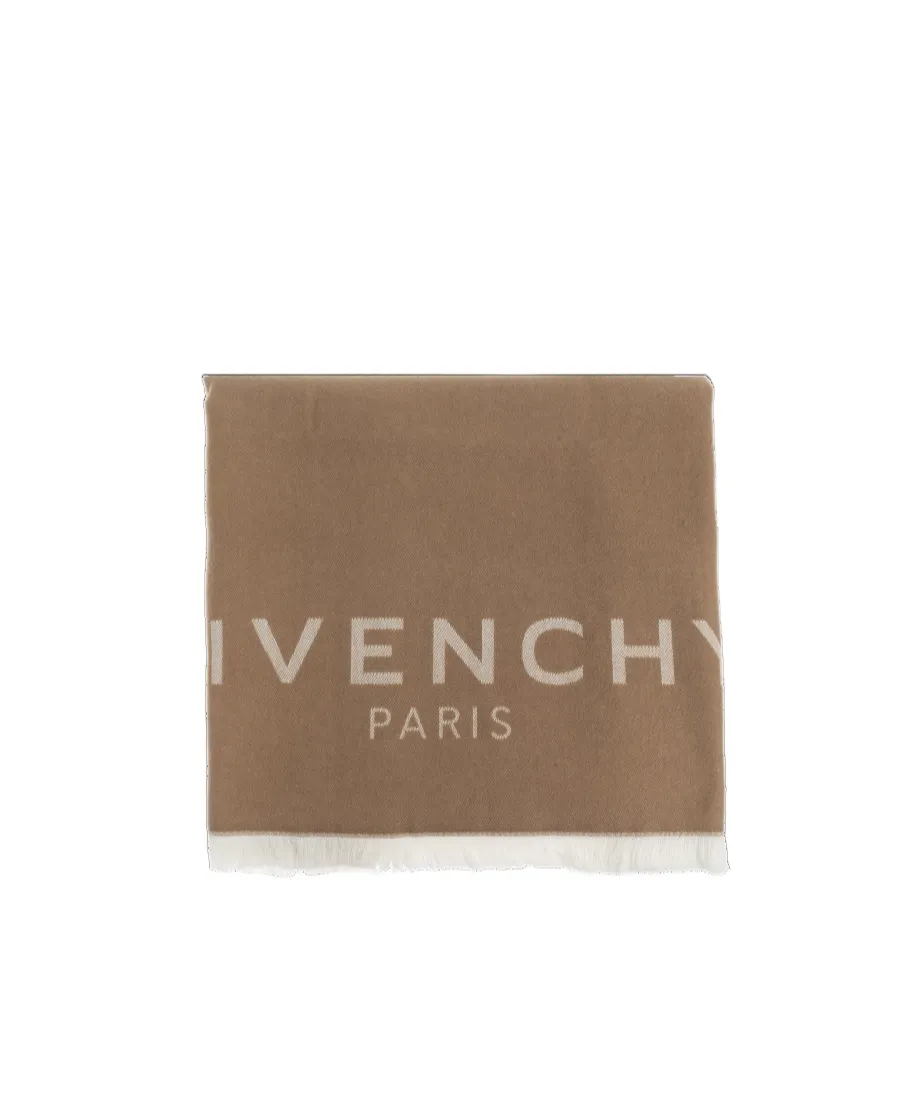 Givenchy Logo Jacquard Fringed Scarf