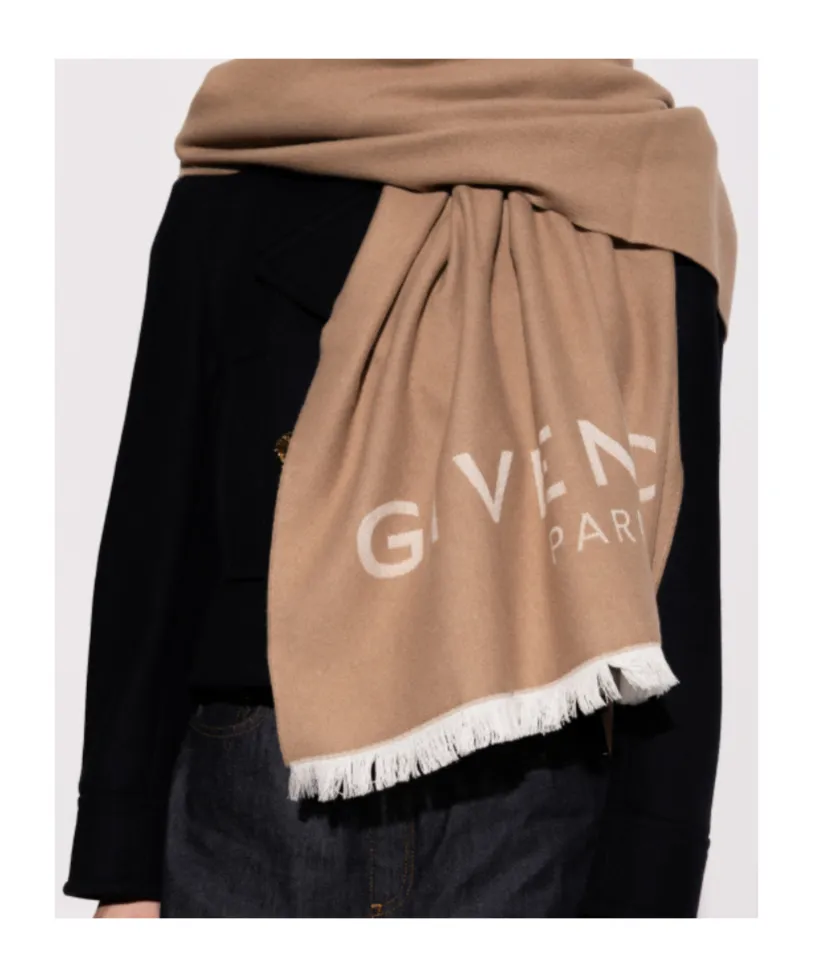 Givenchy Logo Jacquard Fringed Scarf