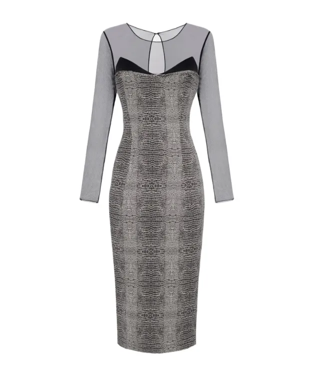 Elisabetta Franchi Printed Tulle Dress