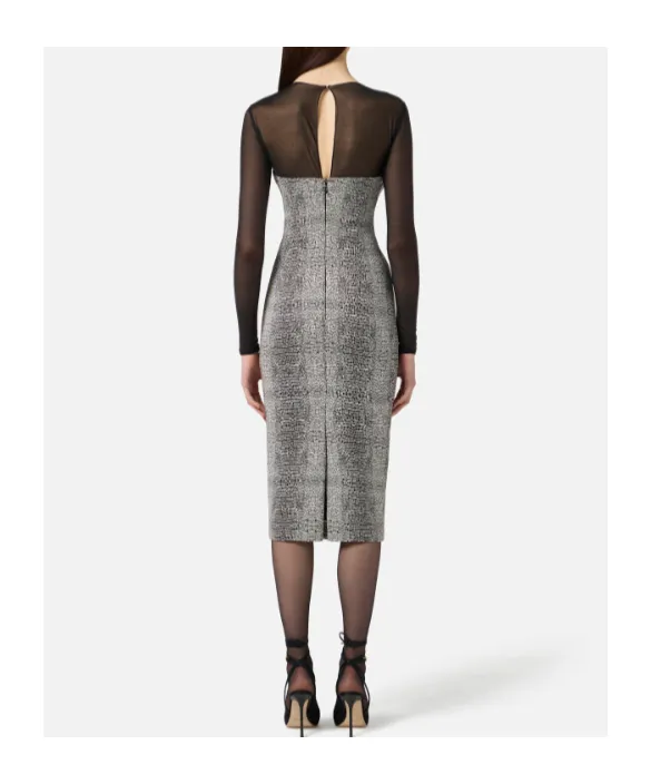 Elisabetta Franchi Printed Tulle Dress