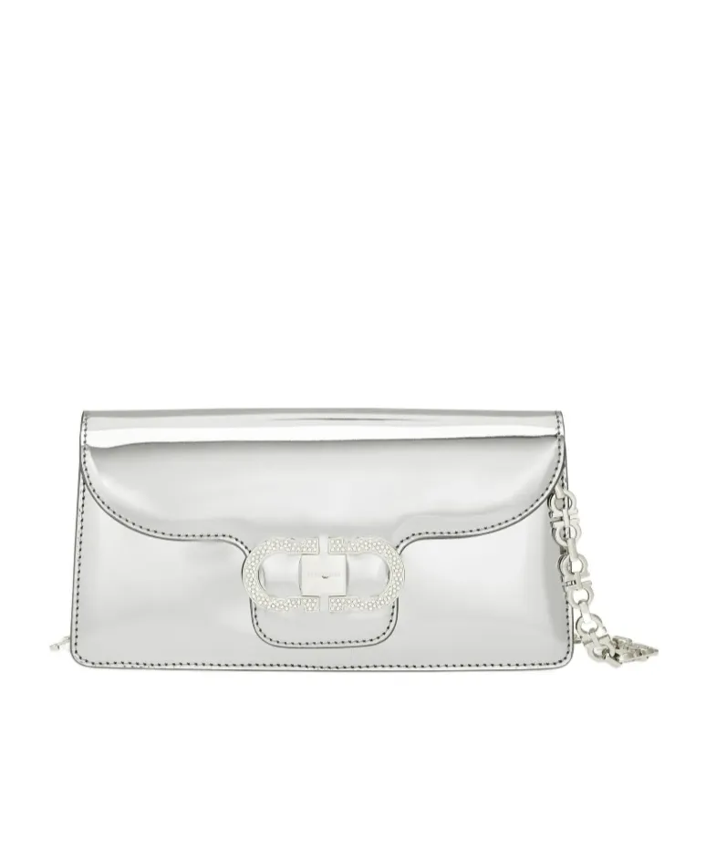 Ferragamo Double Gancini Chain Mini Clutch Bag