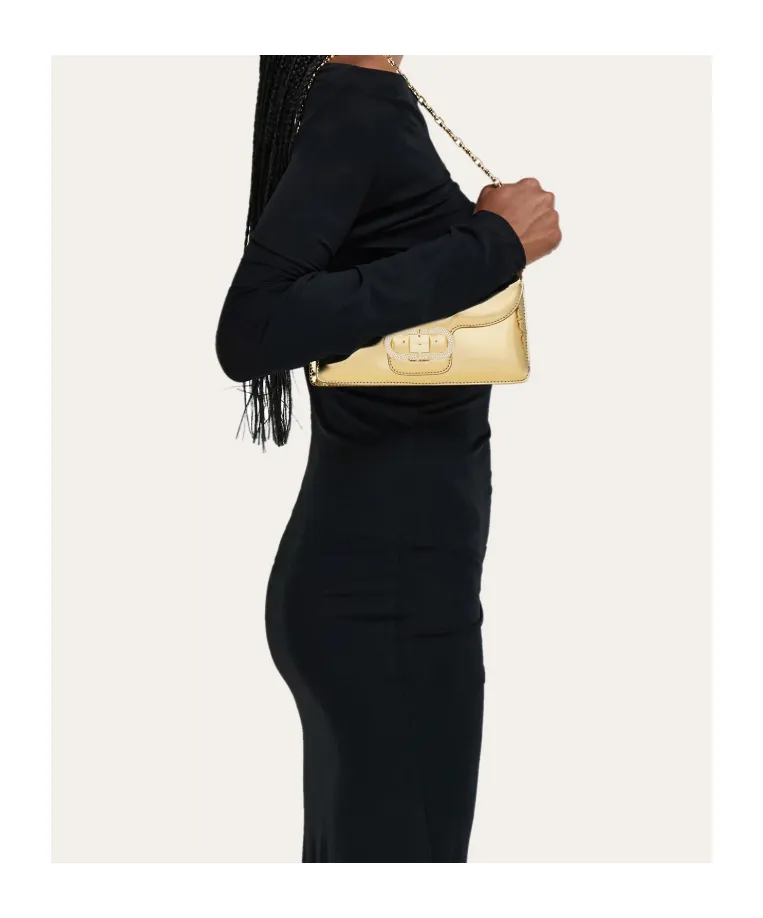 Ferragamo Double Gancini Chain Mini Clutch Bag