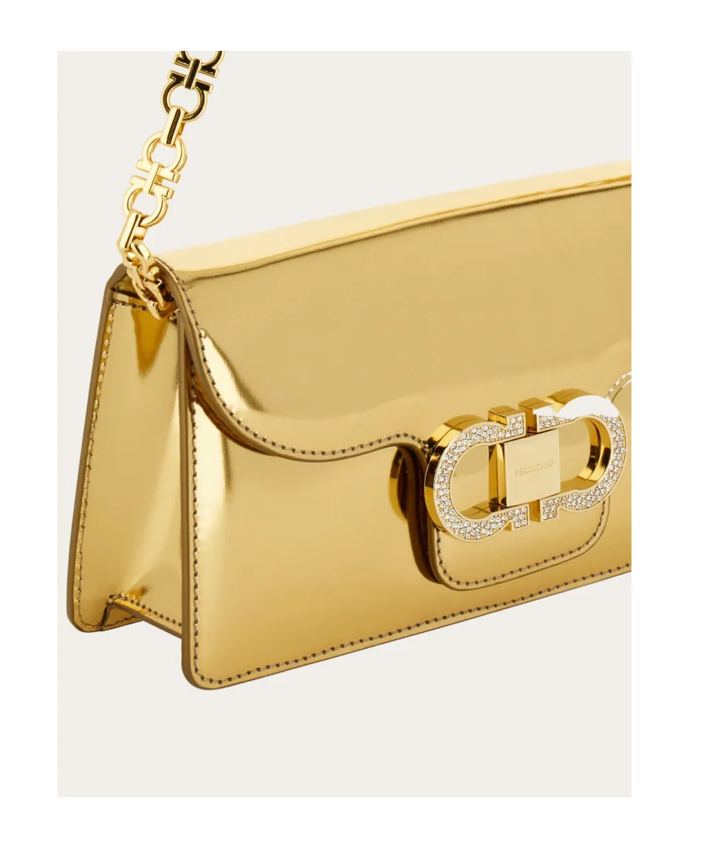 Ferragamo Double Gancini Chain Mini Clutch Bag