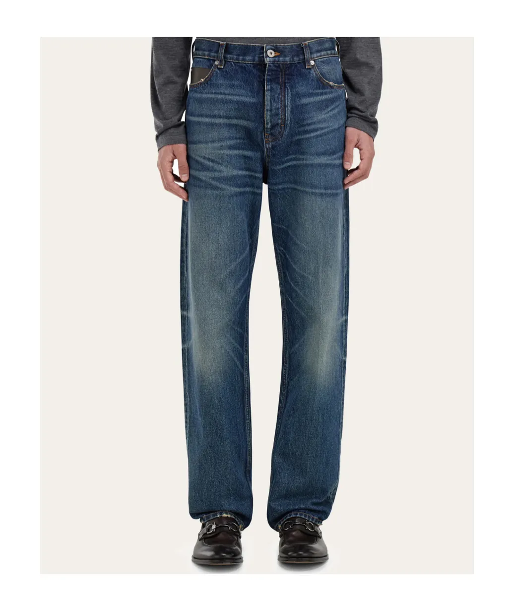 Ferragamo Logo-Patch Straight Leg Jeans