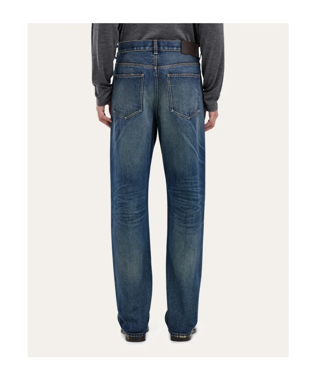 Ferragamo Logo-Patch Straight Leg Jeans