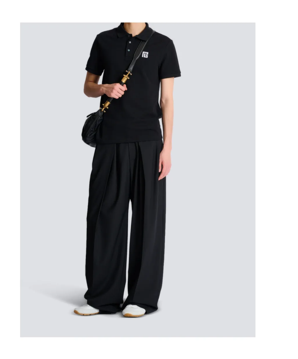 Balmain Logo Embroidered Short-Sleeve Polo Shirt