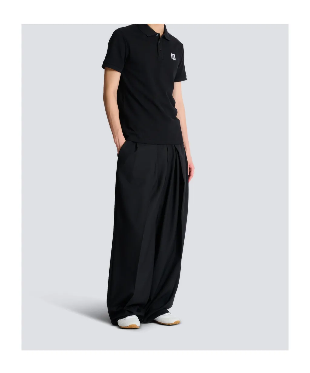 Balmain Logo Embroidered Short-Sleeve Polo Shirt