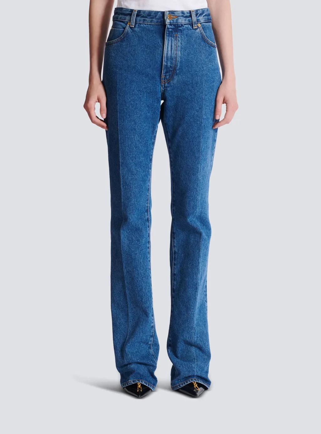 Straight-Leg Denim Jeans