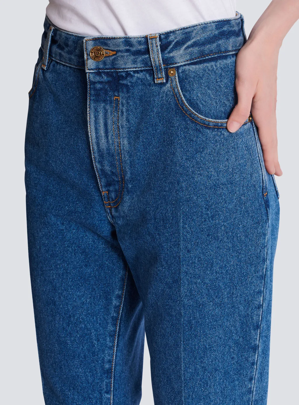 Straight-Leg Denim Jeans
