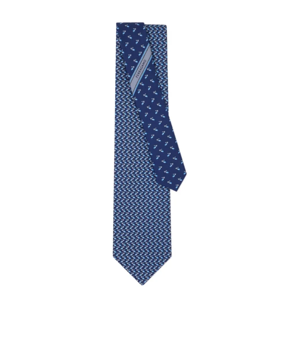 Ferragamo Logo Detailed Printed Tie