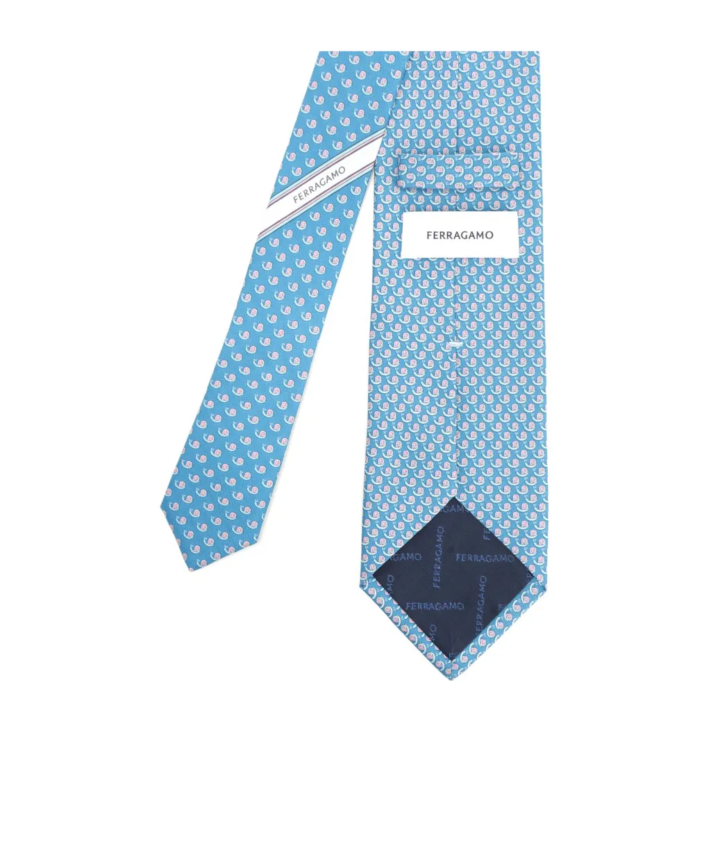 Ferragamo Logo Detailed Printed Tie