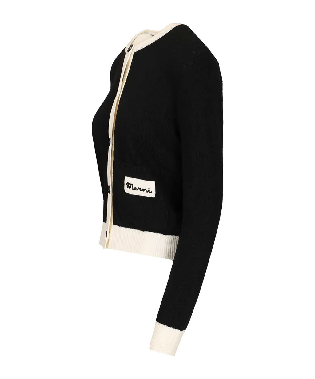 Marni Logo Patch Kntted Cardigan