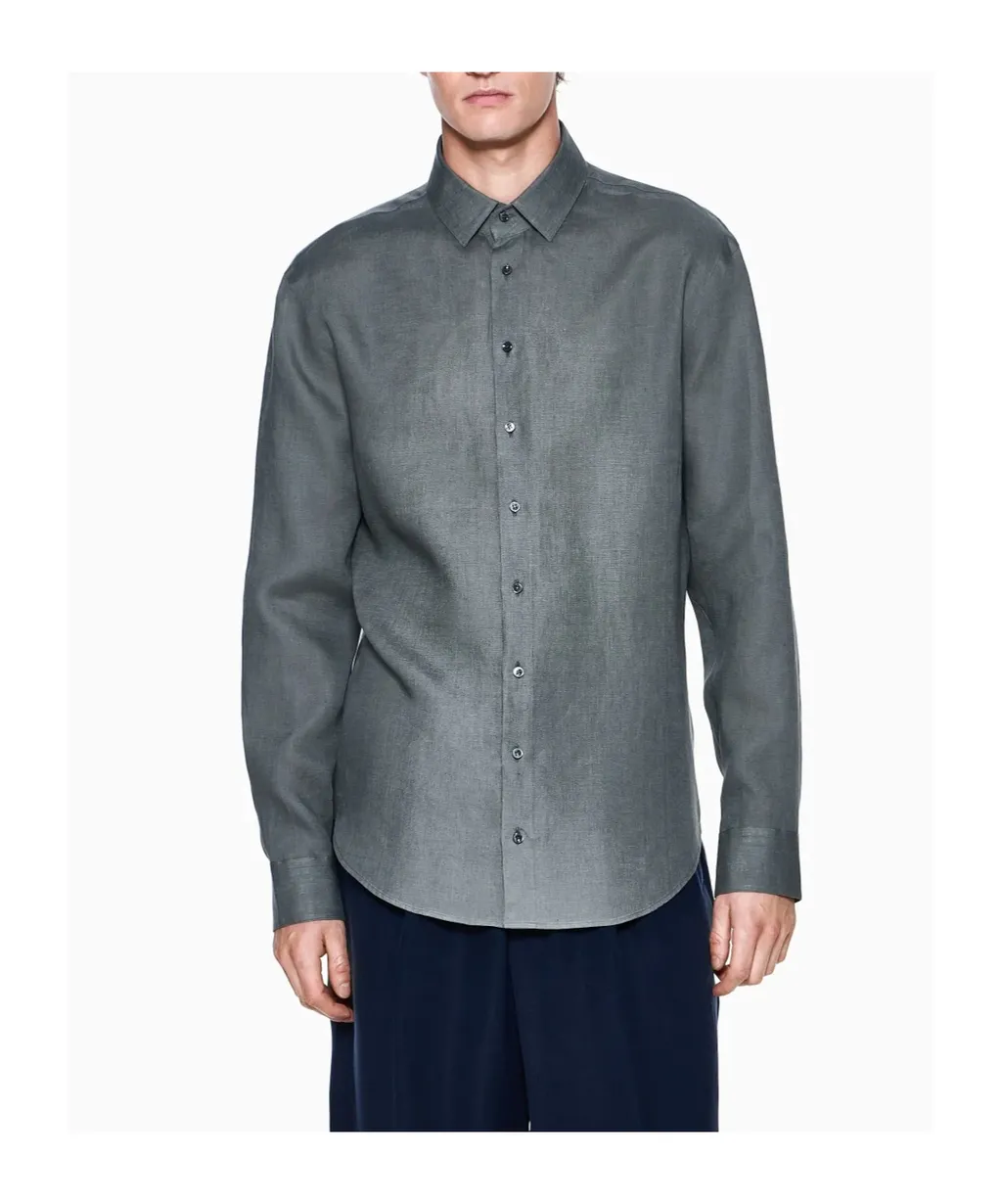 Giorgio Armani Curved Hem Button-Up Shirt