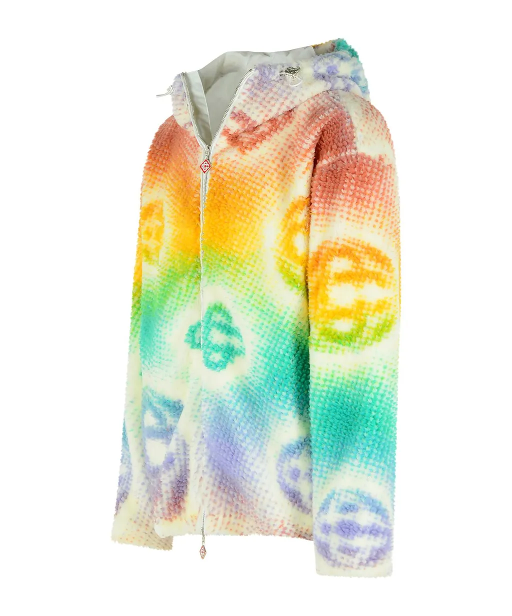 Casablanca Monogram Zip-Up Hooded Jacket
