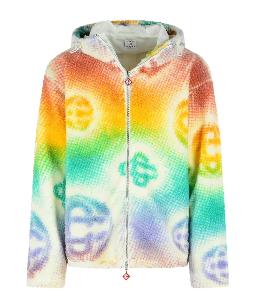 Casablanca Monogram Zip-Up Hooded Jacket