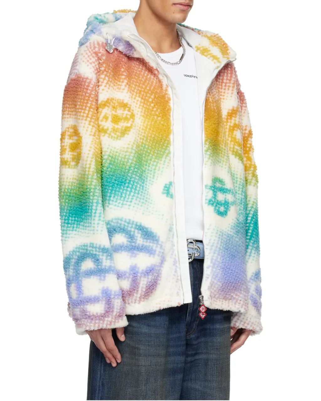 Casablanca Monogram Zip-Up Hooded Jacket