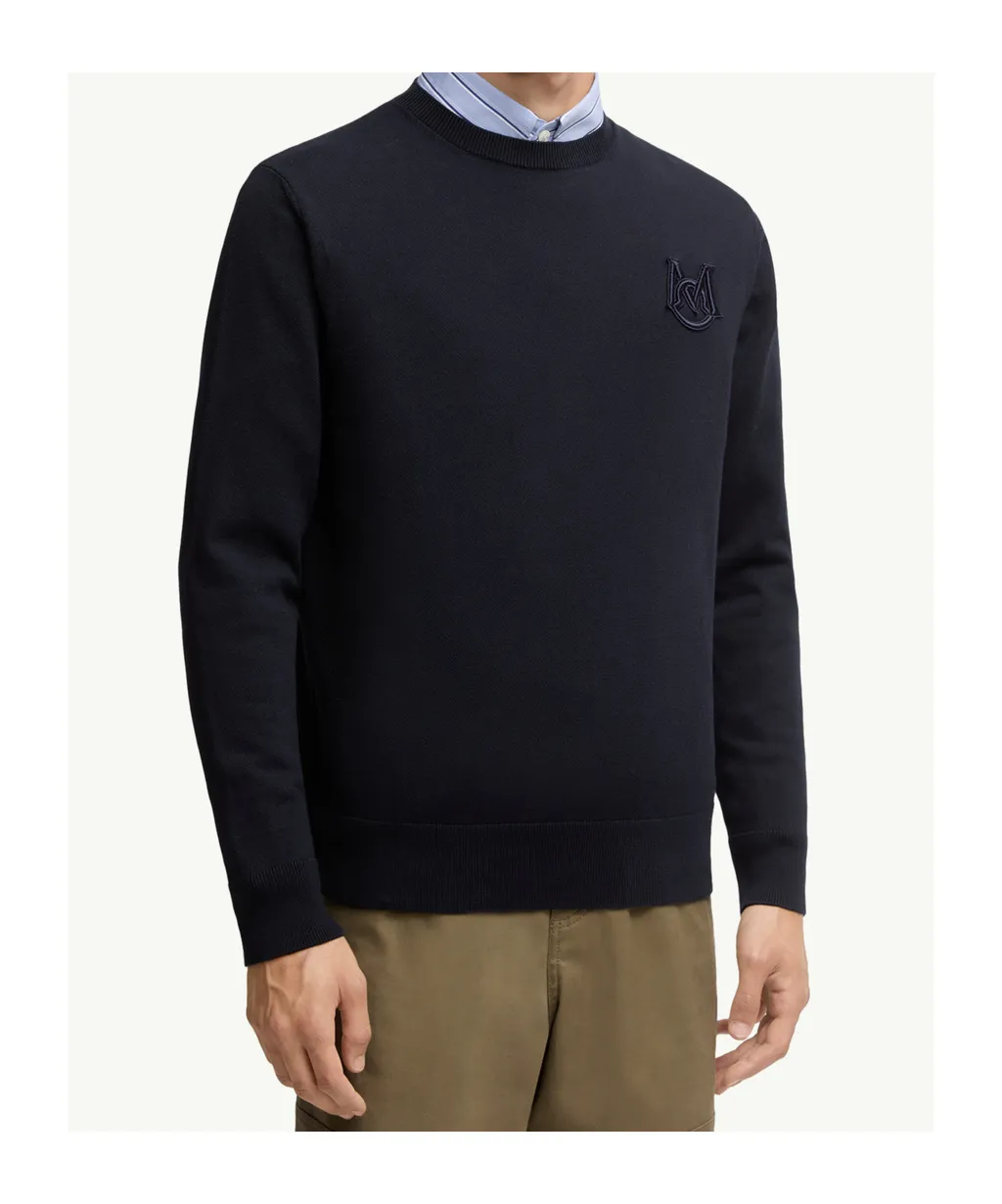 Embroidered Monogram Cotton Sweater