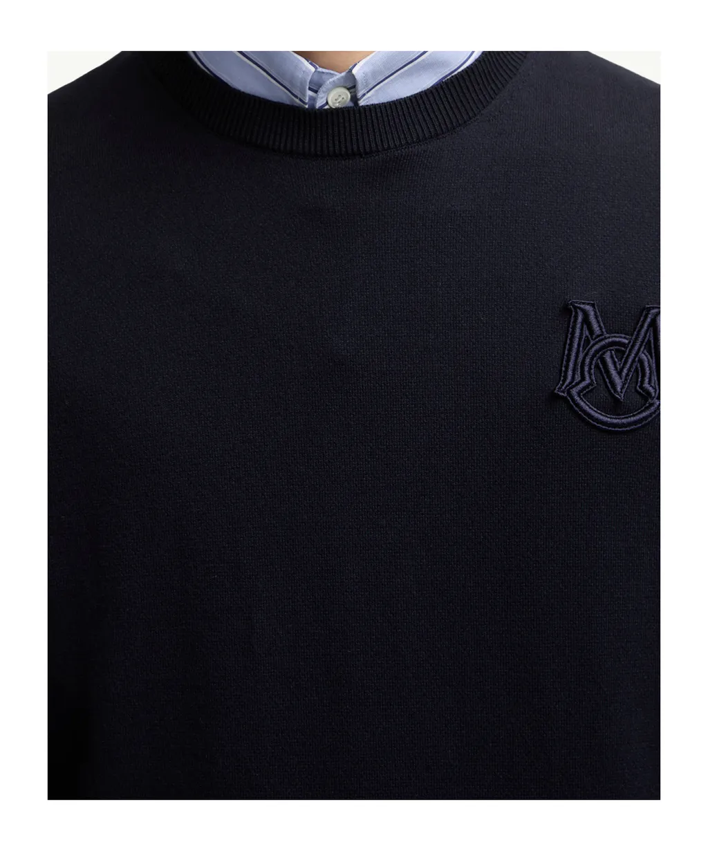 Embroidered Monogram Cotton Sweater