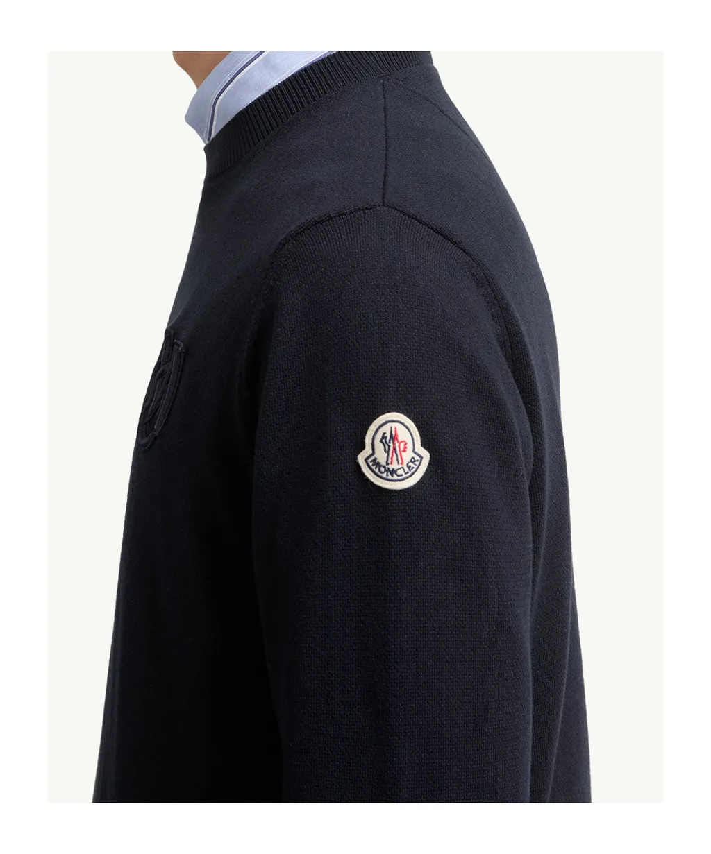 Embroidered Monogram Cotton Sweater