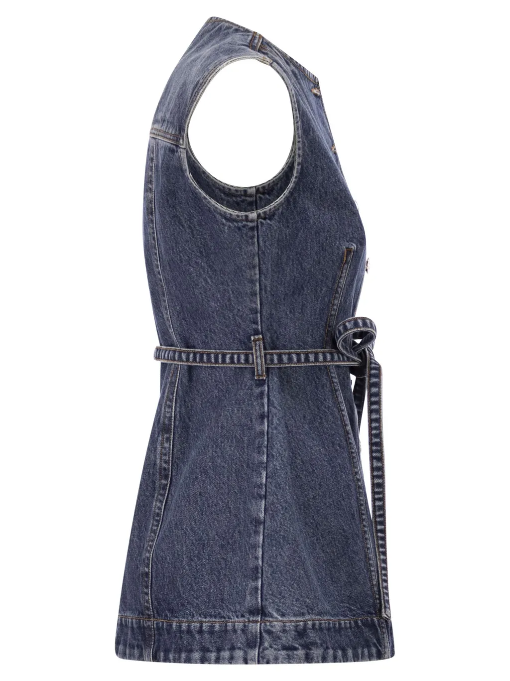 Sportmax Spddominio Denim Sleeveless Top