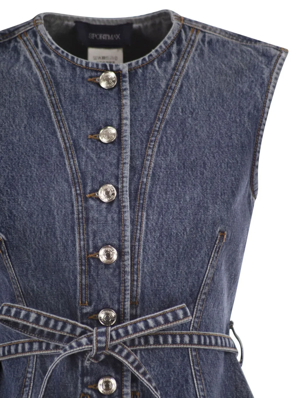 Sportmax Spddominio Denim Sleeveless Top