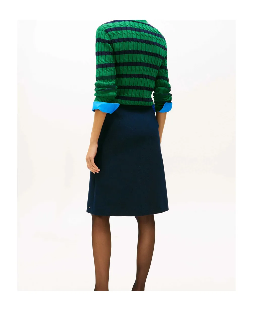 Buttoned Midi A-Line Skirt