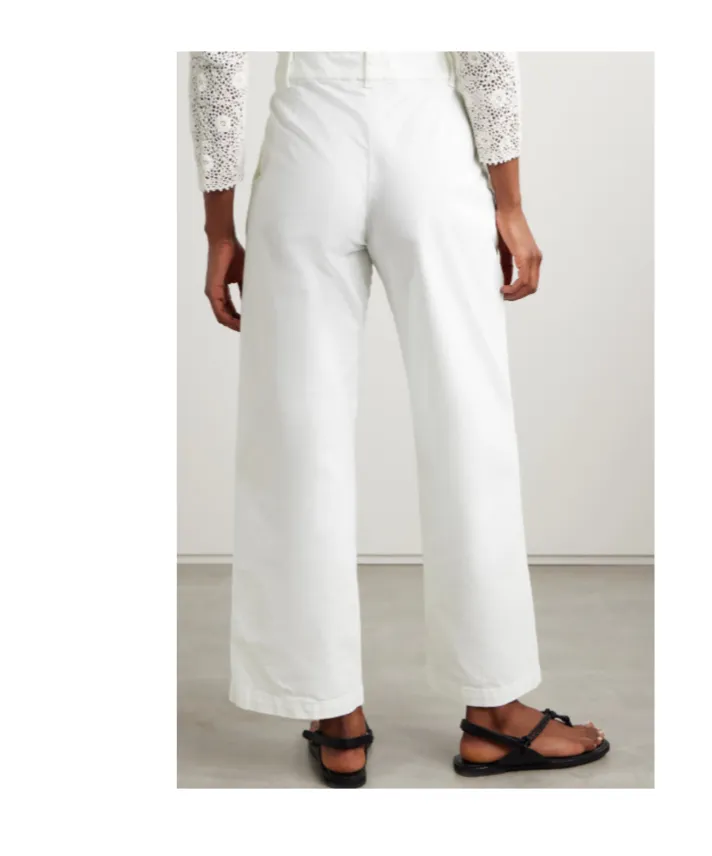 Nohan Brushed Cotton-Blend Twill Wide-Leg Pants